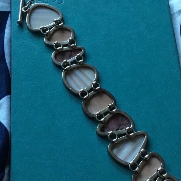 ❤️925 Sterling Silver Rhodonite Bracelet EUC - Picture 3 of 4